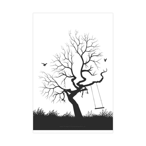 Alternative Guest Book - Fingerprints - Old Tree with Swing