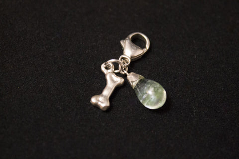Fused small ball glass piece on a Sterling silver chain. Irish and Celtic Cremation Memorial Jewelry